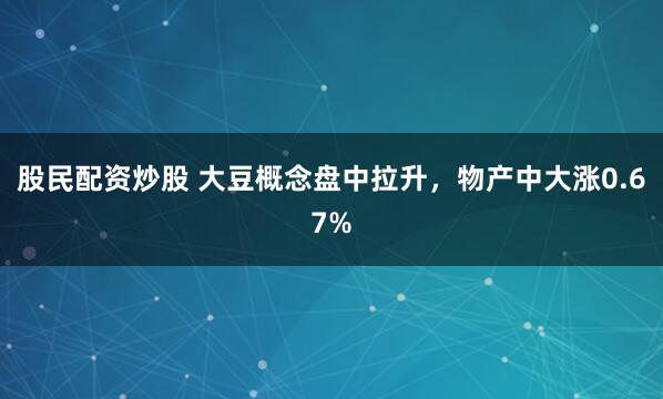 股民配資炒股 大豆概念盤中拉升，物產(chǎn)中大漲0.67%